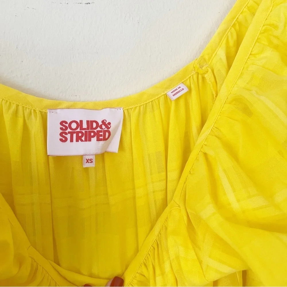 NWOT Solid & Striped Peasant Puff Sleeve Midi Dress - Picture 5 of 7